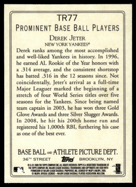 2009 Topps Baseball Turkey Red #TR77 - Derek Jeter
