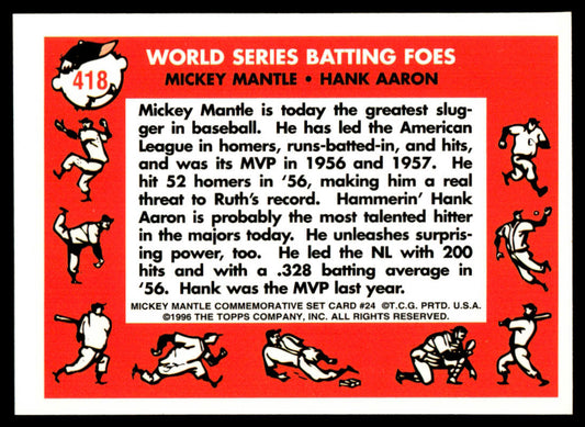 1997 Topps Baseball Mickey Mantle Reprints #24 - WS Batting Foes