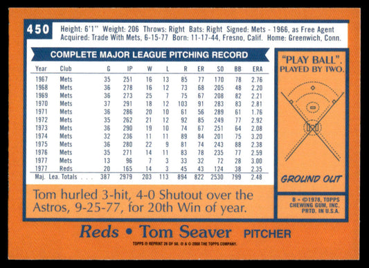 2001 Topps Baseball Through the Years Reprints #26 - Tom Seaver
