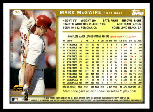 2001 Topps Baseball Through the Years Reprints #41 - Mark McGwire