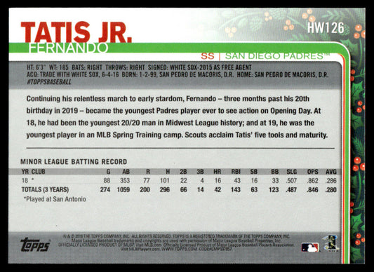 2019 Topps Holiday Baseball #HW126 - Fernando Tatis Jr.