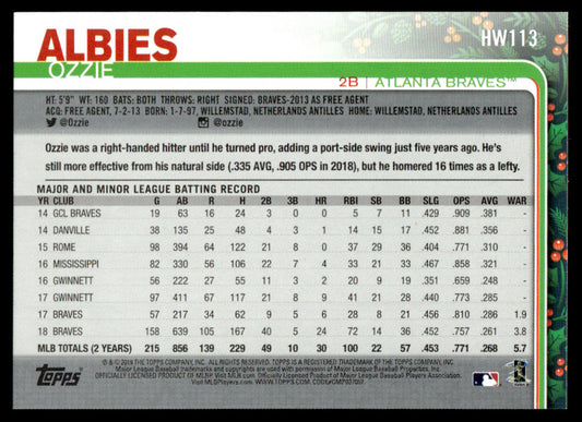 2019 Topps Holiday Baseball #HW113 - Ozzie Albies
