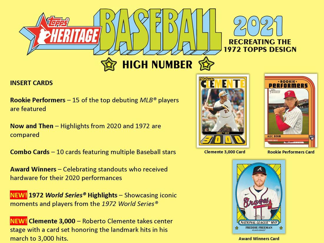 2021 Topps Heritage Baseball High Number - Factory Sealed Hobby Box - 24 Packs