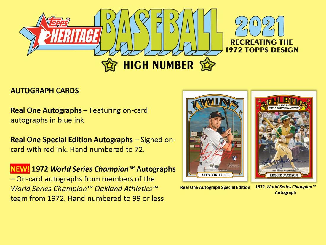 2021 Topps Heritage Baseball High Number - Factory Sealed Hobby Box - 24 Packs