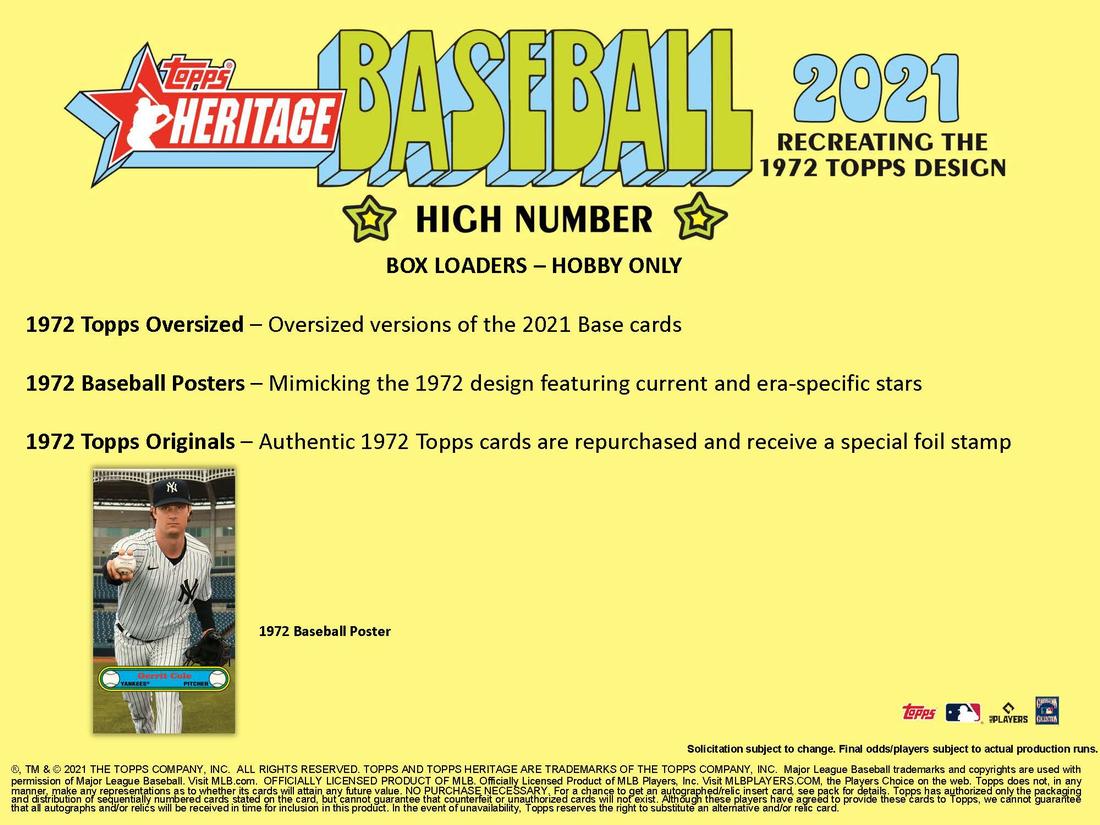 2021 Topps Heritage Baseball High Number - Factory Sealed Hobby Box - 24 Packs