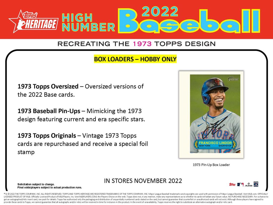 2022 Topps Heritage Baseball High Number - Factory Sealed Hobby Box - 24 Packs