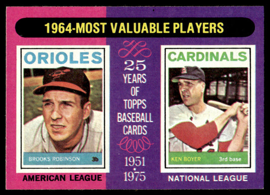 1975 Topps Baseball #202 - 1964 MVPs - Robinson/Boyer - NM