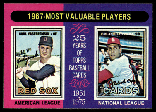 1975 Topps Baseball #205 - 1967 MVPs - Yastrzemski/Cepeda - NM