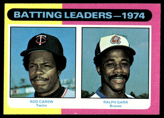 1975 Topps Baseball #306 - 1974 Batting Leaders - Carew/Garr - EXMT