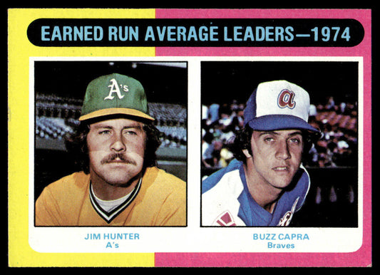 1975 Topps Baseball #311 - 1974 ERA Leaders - Hunter/Capra - EXMT