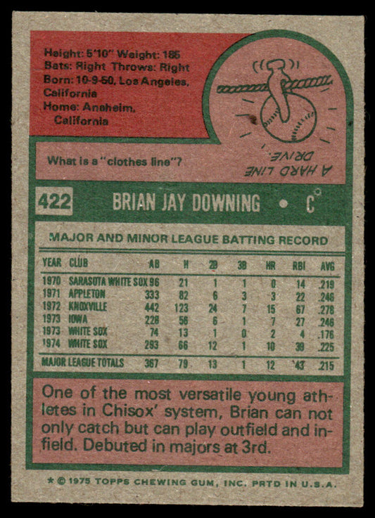 1975 Topps Baseball #422 - Brian Downing - NM