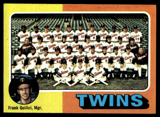 1975 Topps Baseball #443 - Minnesota Twins / Frank Quilici - NM
