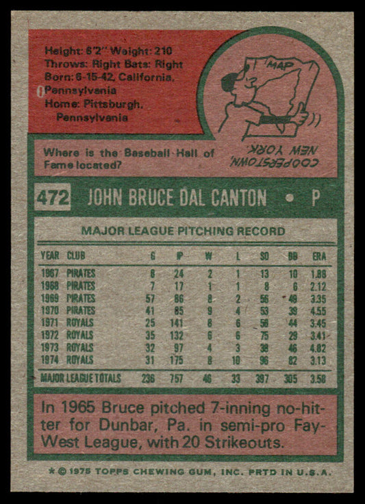 1975 Topps Baseball #472 - Bruce Dal Canton - NM