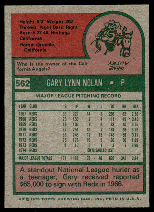 1975 Topps Baseball #562 - Gary Nolan - NM