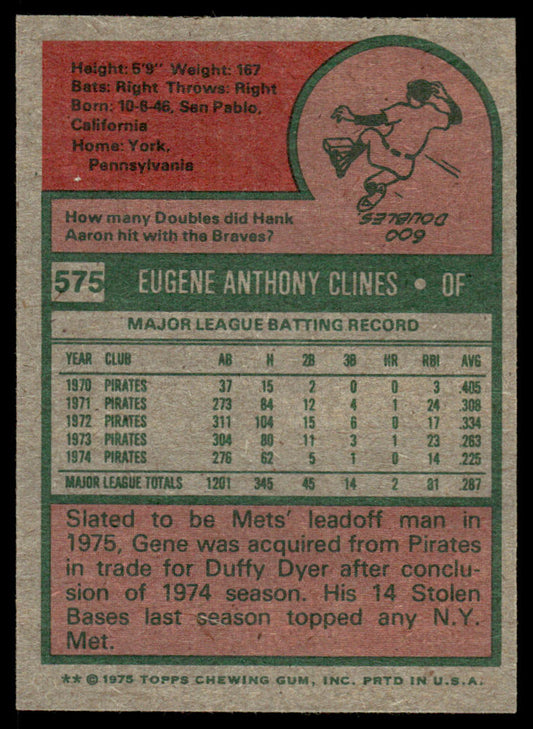 1975 Topps Baseball #575 - Gene Clines - NM