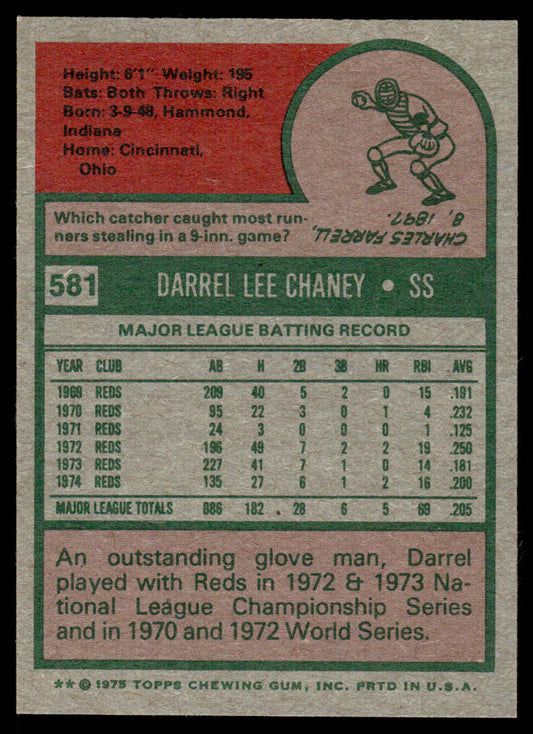 1975 Topps Baseball #581 - Darrel Chaney - NM