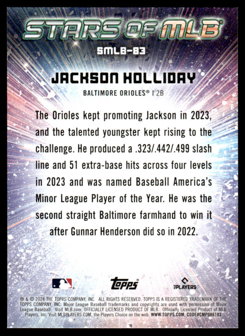 2024 Topps Update Baseball #SMLB-83 - Jackson Holliday
