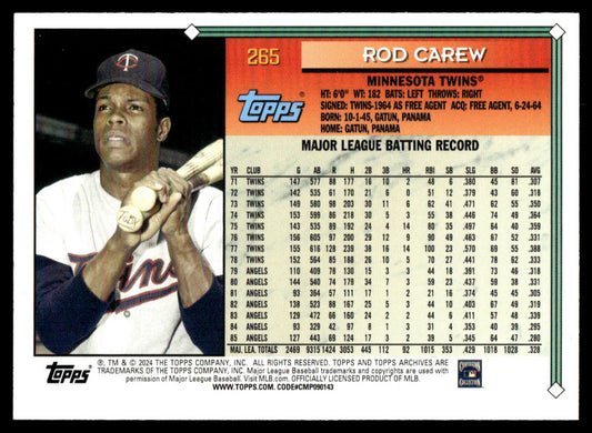 2024 Topps Archives Baseball #265 - Rod Carew