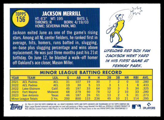 2024 Topps Archives Baseball #156 - Jackson Merrill