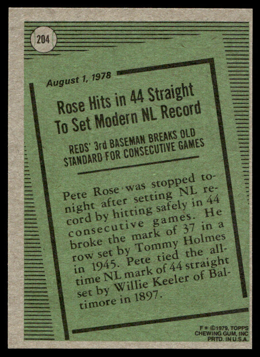 1979 Topps Baseball #204 - Pete Rose - NM