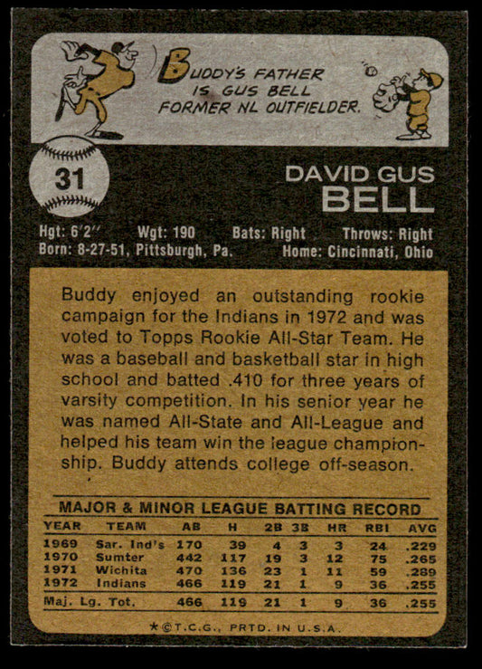 1973 Topps Baseball #31b - Buddy Bell - NM