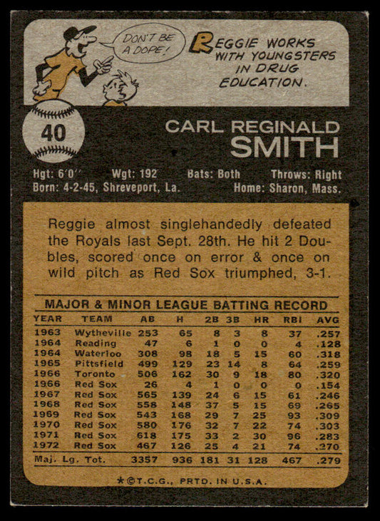 1973 Topps Baseball #40 - Reggie Smith - EXMT