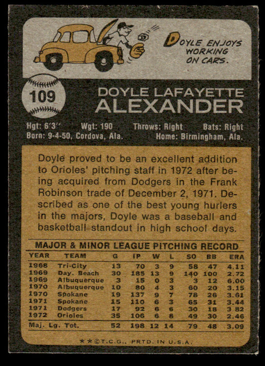 1973 Topps Baseball #109 - Doyle Alexander - EXMT