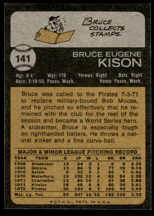 1973 Topps Baseball #141 - Bruce Kison - EXMT
