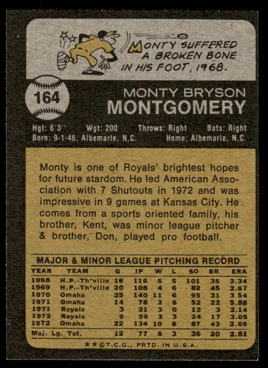 1973 Topps Baseball #164 - Monty Montgomery - EXMT