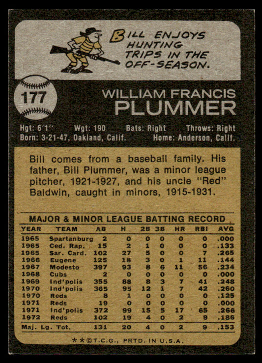 1973 Topps Baseball #177 - Bill Plummer - NM