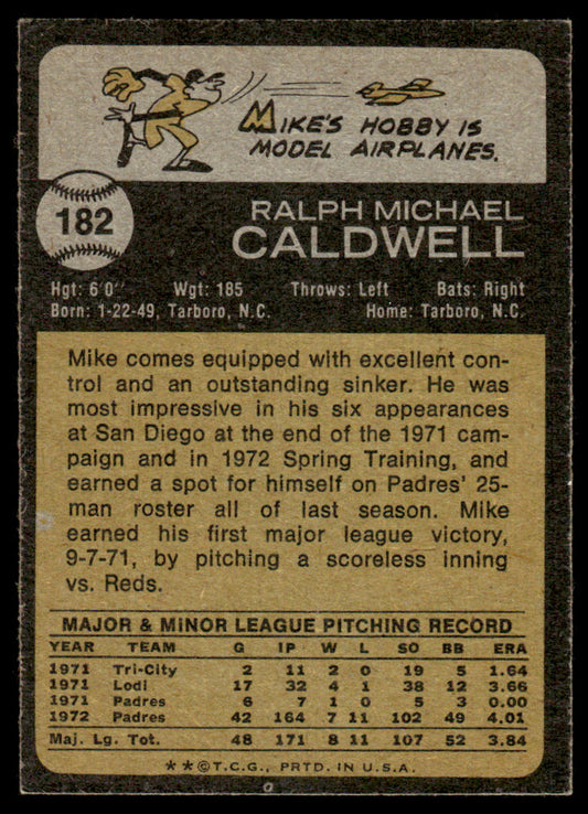 1973 Topps Baseball #182 - Mike Caldwell - NM