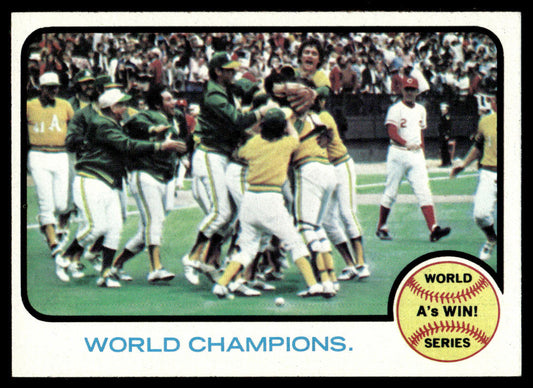 1973 Topps Baseball #210 - World Champions - Oakland Athletics - NM