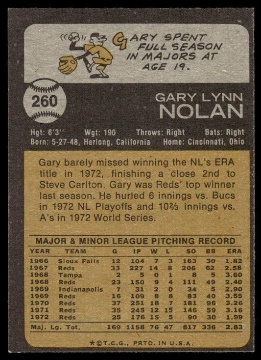 1973 Topps Baseball #260 - Gary Nolan - NM