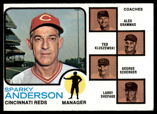 1973 Topps Baseball #296 - Reds Field Leaders - EX
