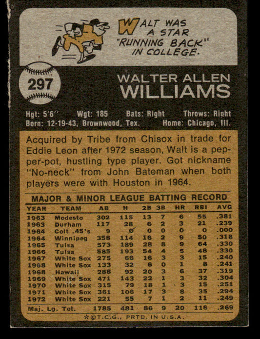 1973 Topps Baseball #297 - Walt Williams - NM