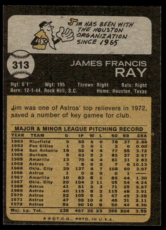 1973 Topps Baseball #313 - Jim Ray - EXMT