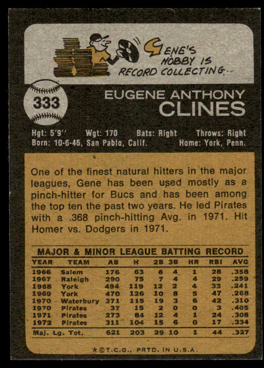 1973 Topps Baseball #333 - Gene Clines - EXMT