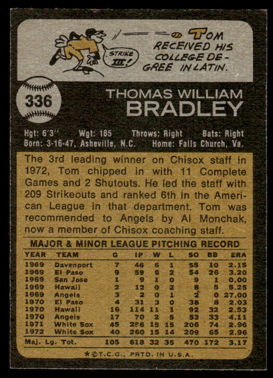 1973 Topps Baseball #336 - Tom Bradley - NM