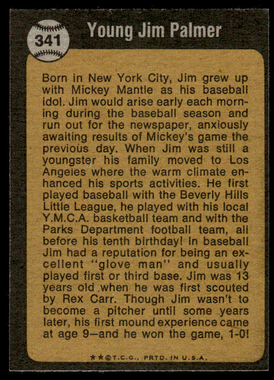 1973 Topps Baseball #341 - Jim Palmer KP - NM
