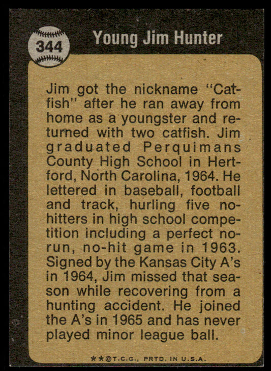 1973 Topps Baseball #344 - Jim Hunter KP - EX