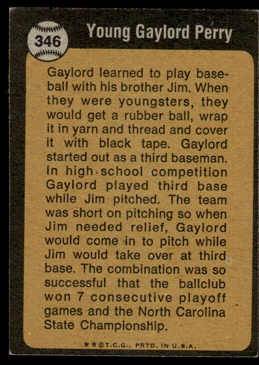 1973 Topps Baseball #346 - Gaylord Perry KP - EXMT