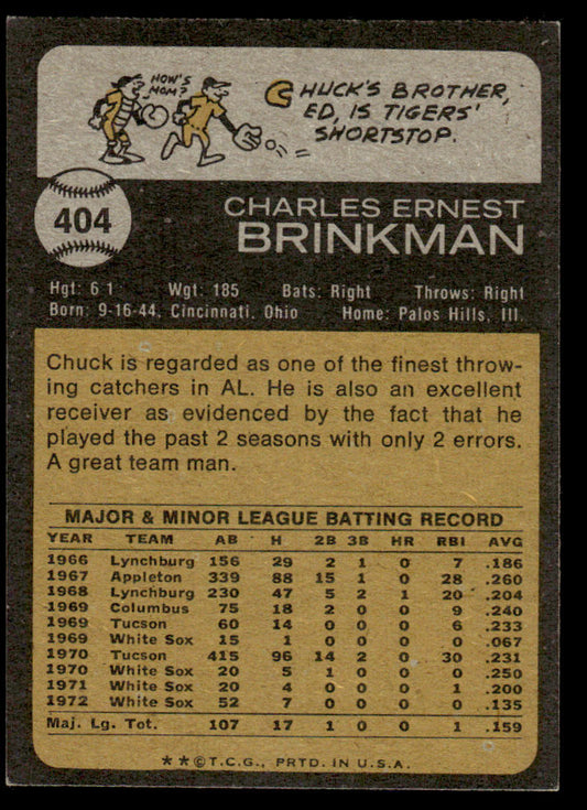 1973 Topps Baseball #404 - Chuck Brinkman - EXMT