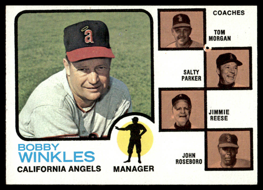 1973 Topps Baseball #421a - Angels Field Leaders - EXMT