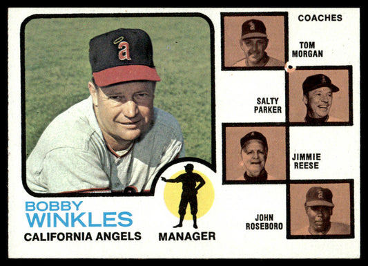 1973 Topps Baseball #421a - Angels Field Leaders - EXMT