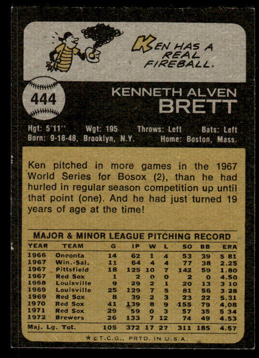 1973 Topps Baseball #444 - Ken Brett - NM