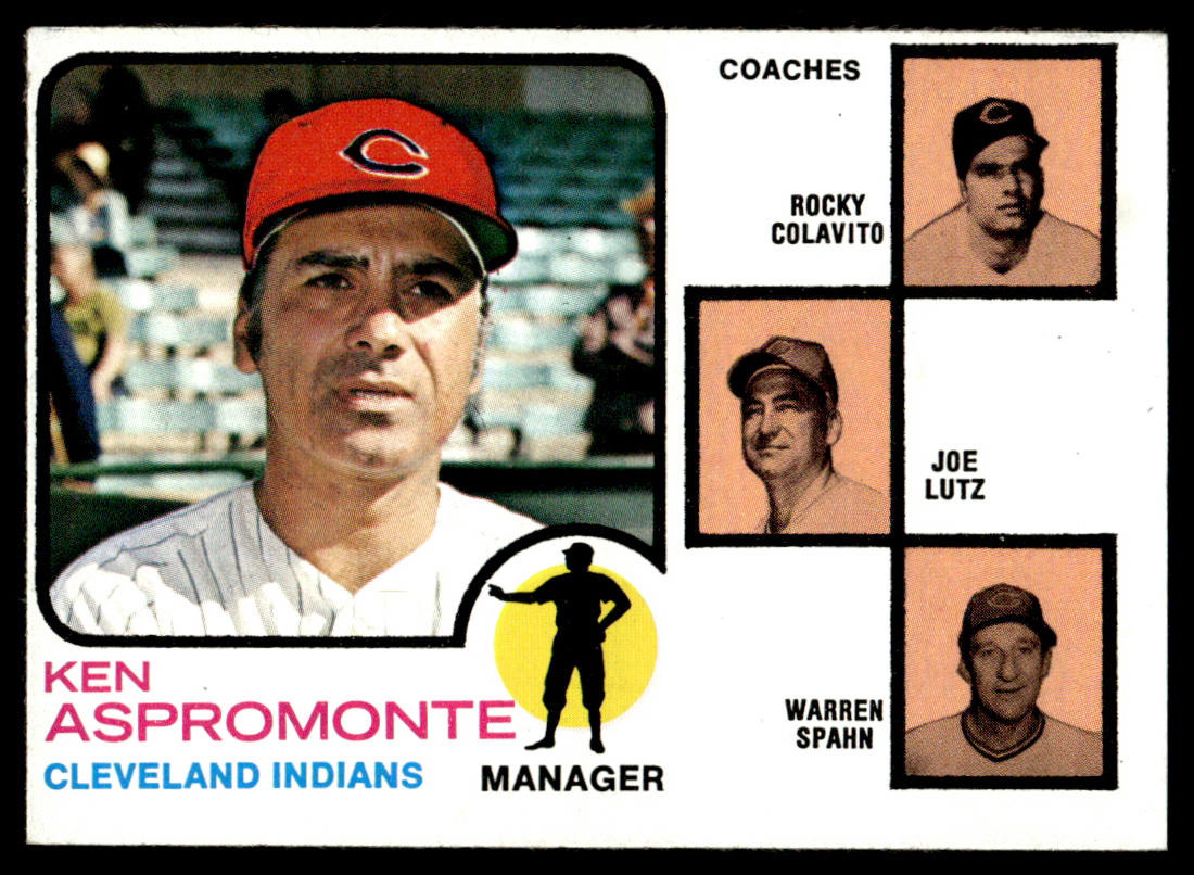 1973 Topps Baseball #449a - Indians Field Leaders - EX