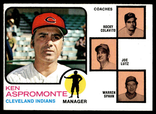 1973 Topps Baseball #449a - Indians Field Leaders - EX