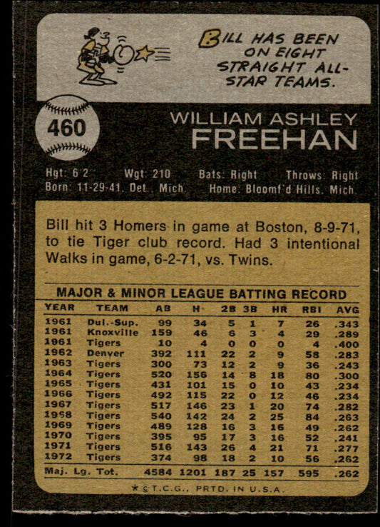 1973 Topps Baseball #460 - Bill Freehan - EX