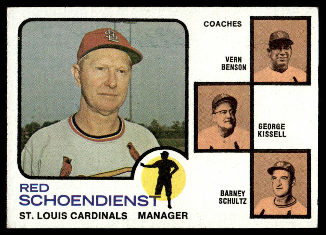 1973 Topps Baseball #497a - Cardinals Field Leaders - EXMT