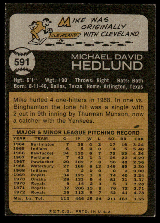 1973 Topps Baseball #591 - Mike Hedlund - NM
